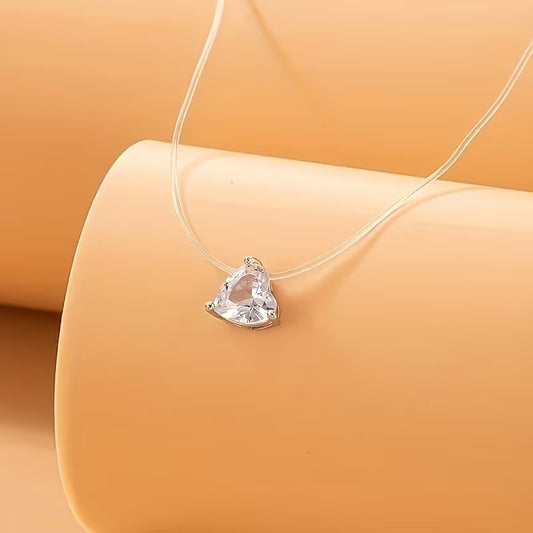 Just Enough | Heart-Cut Crystal Pendant Necklace