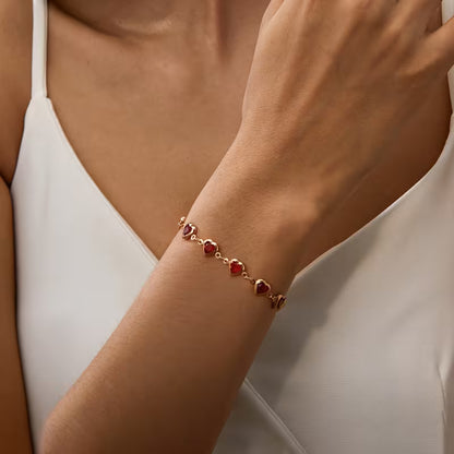 Love Me First | Red Heart Link Bracelet