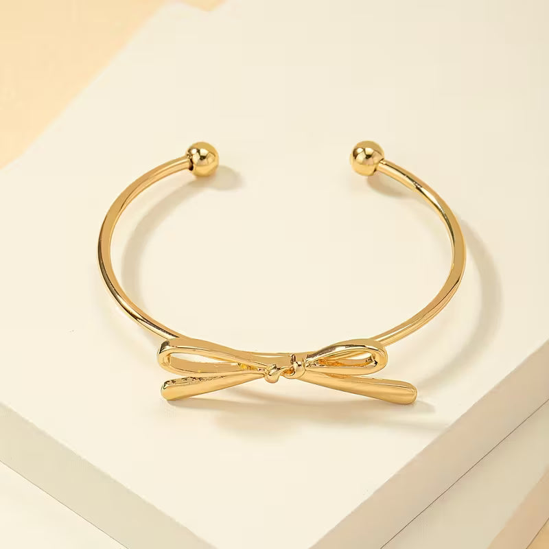 Tied With Intent | Bow Open Bangle