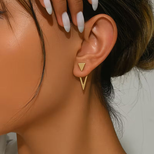 Angle Of Intent | Geometric Triangle Drop Earrings