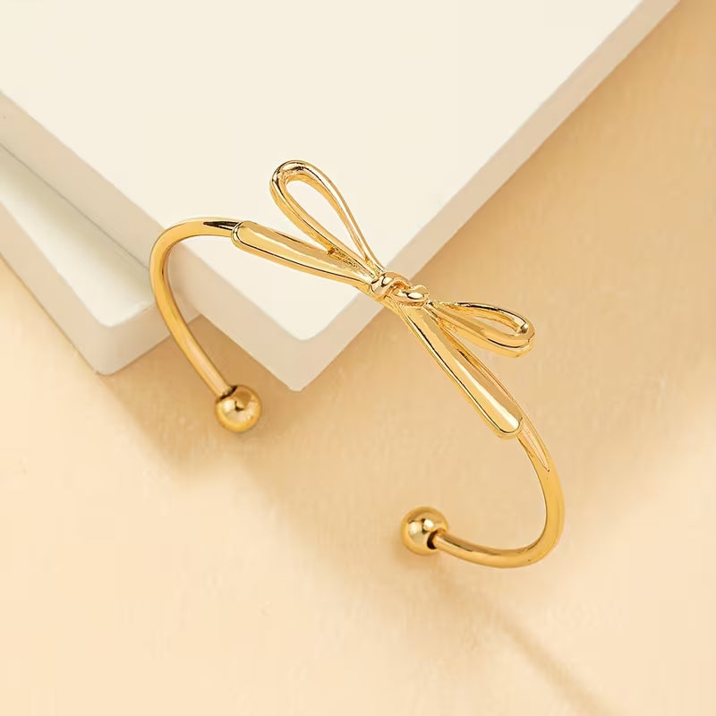 Tied With Intent | Bow Open Bangle