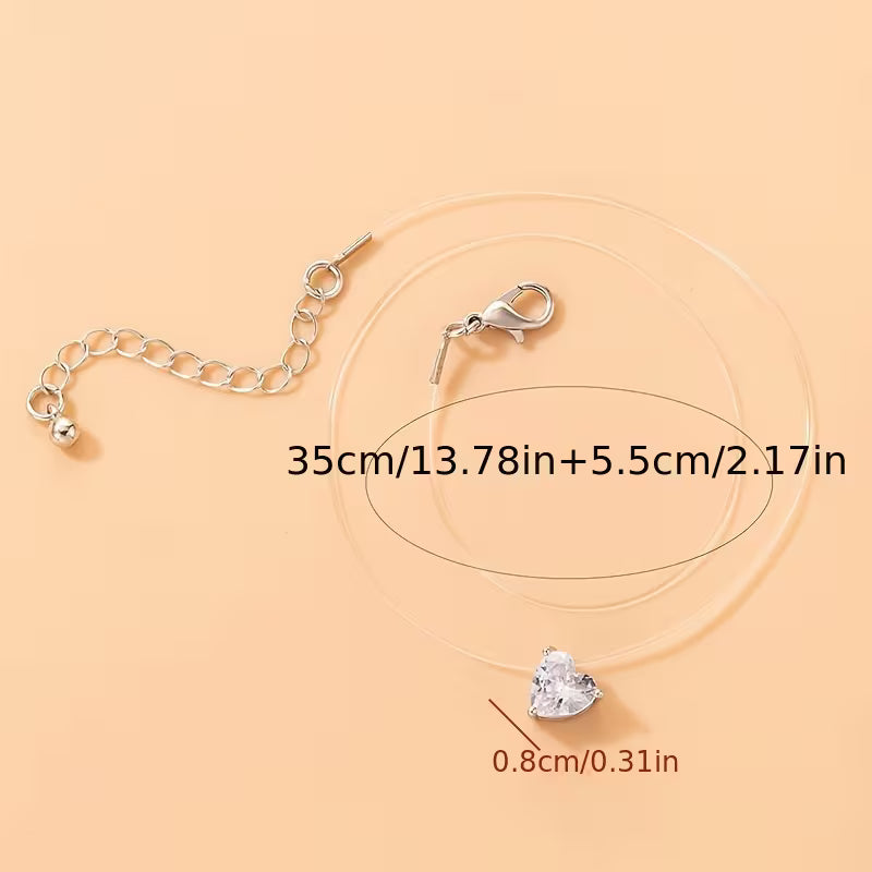 Just Enough | Heart-Cut Crystal Pendant Necklace
