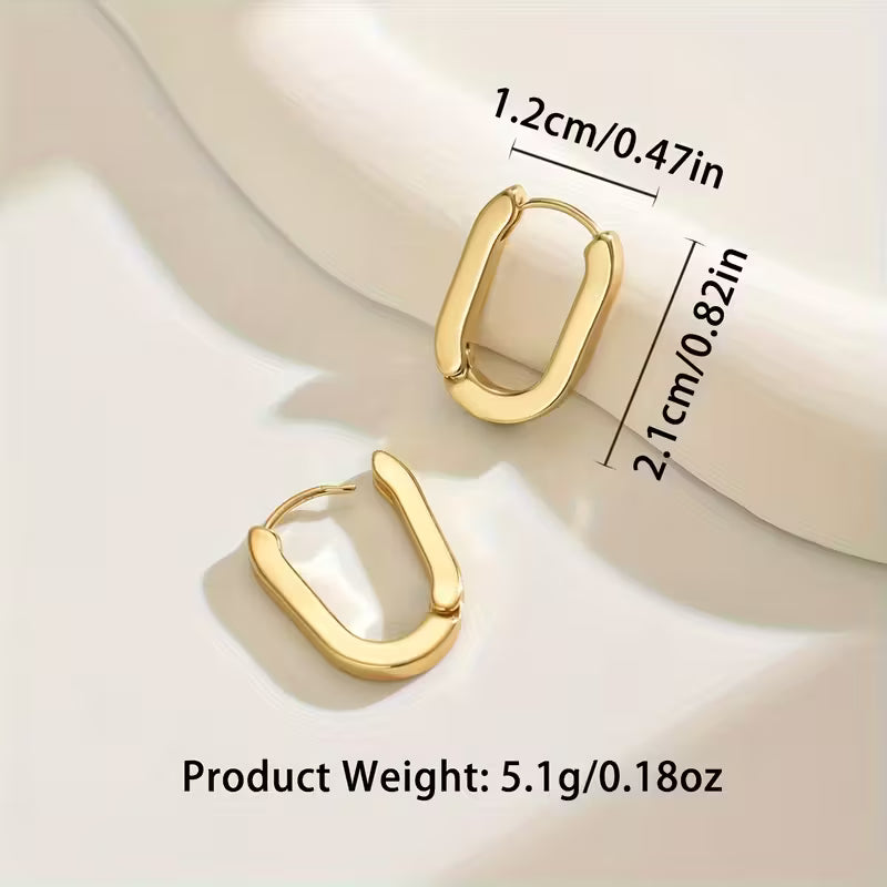 Clean Cut | Rectangular Gold Huggies