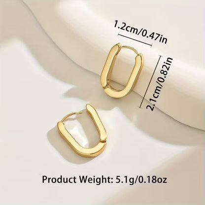 Clean Cut | Rectangular Gold Huggies