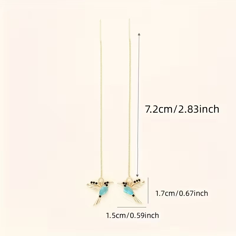 Skybound | Blue Bird Threader Earrings