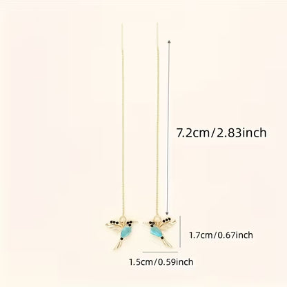 Skybound | Blue Bird Threader Earrings