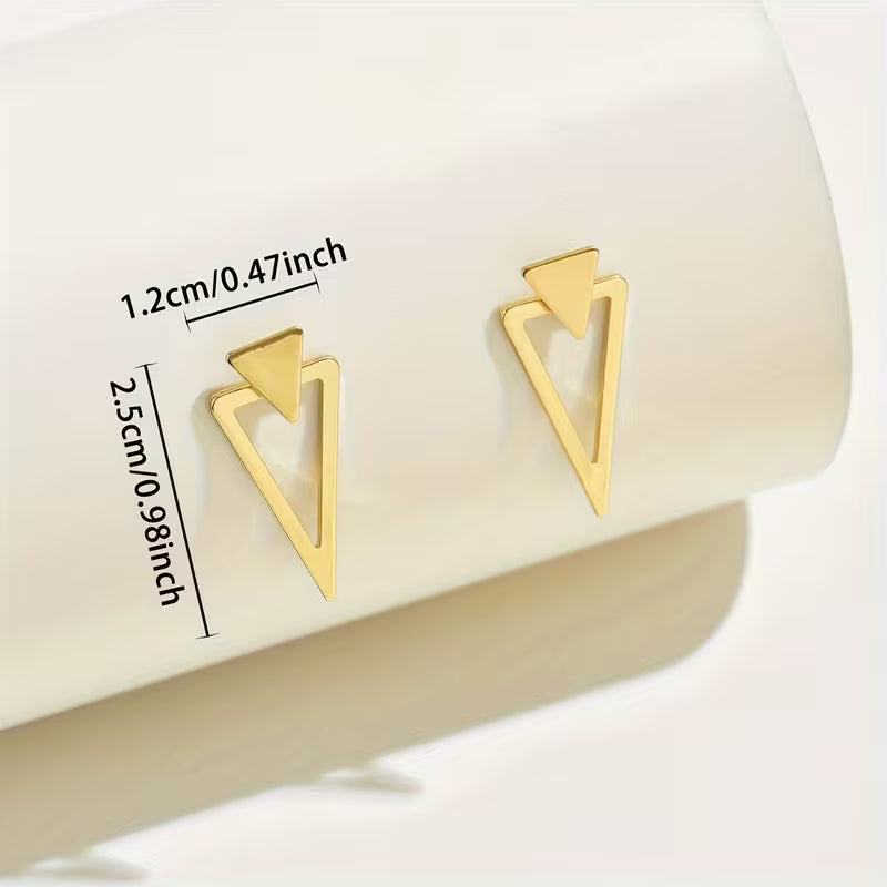 Angle Of Intent | Geometric Triangle Drop Earrings
