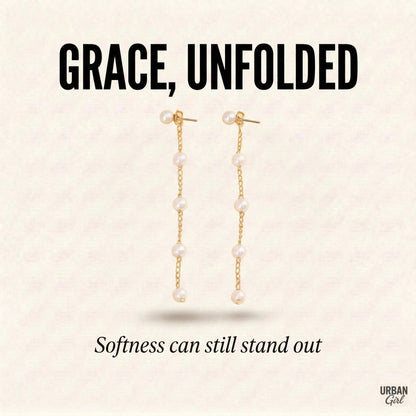 Grace, Unfolded | Pearl Chain Drop Earrings