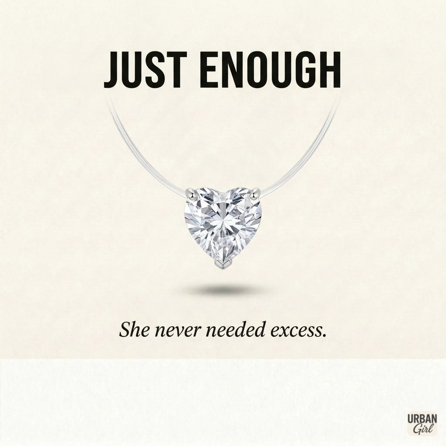 Just Enough | Heart-Cut Crystal Pendant Necklace
