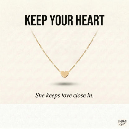 Keep Your Heart | Minimal Heart Pendant Necklace