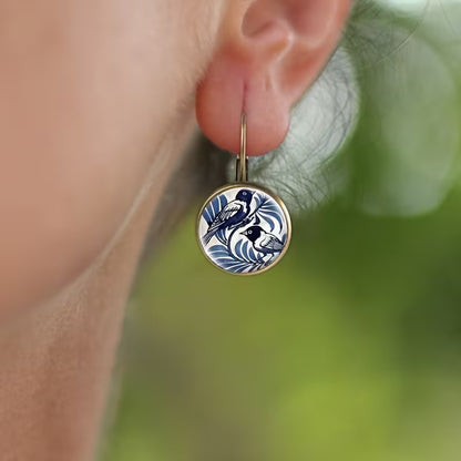 Wild At Heart | Blue Bird Art Earrings