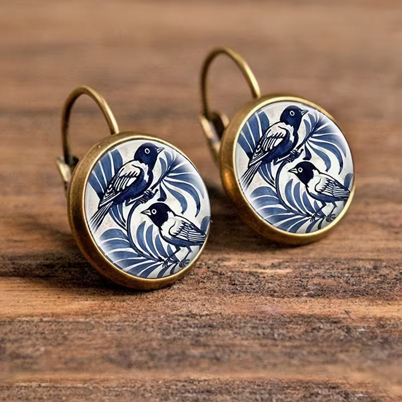 Wild At Heart | Blue Bird Art Earrings